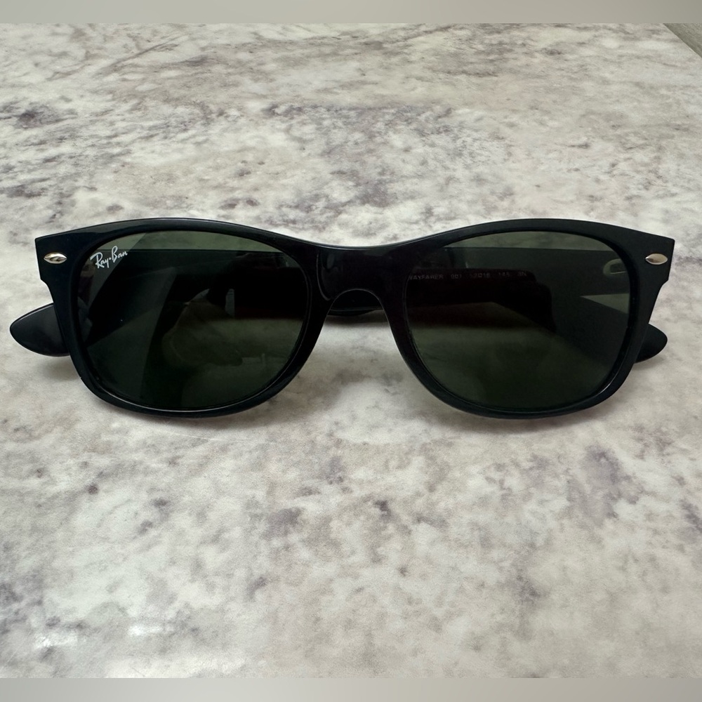 RayBan Black New Wayfarer Sunglasses - Picture 3 of 11